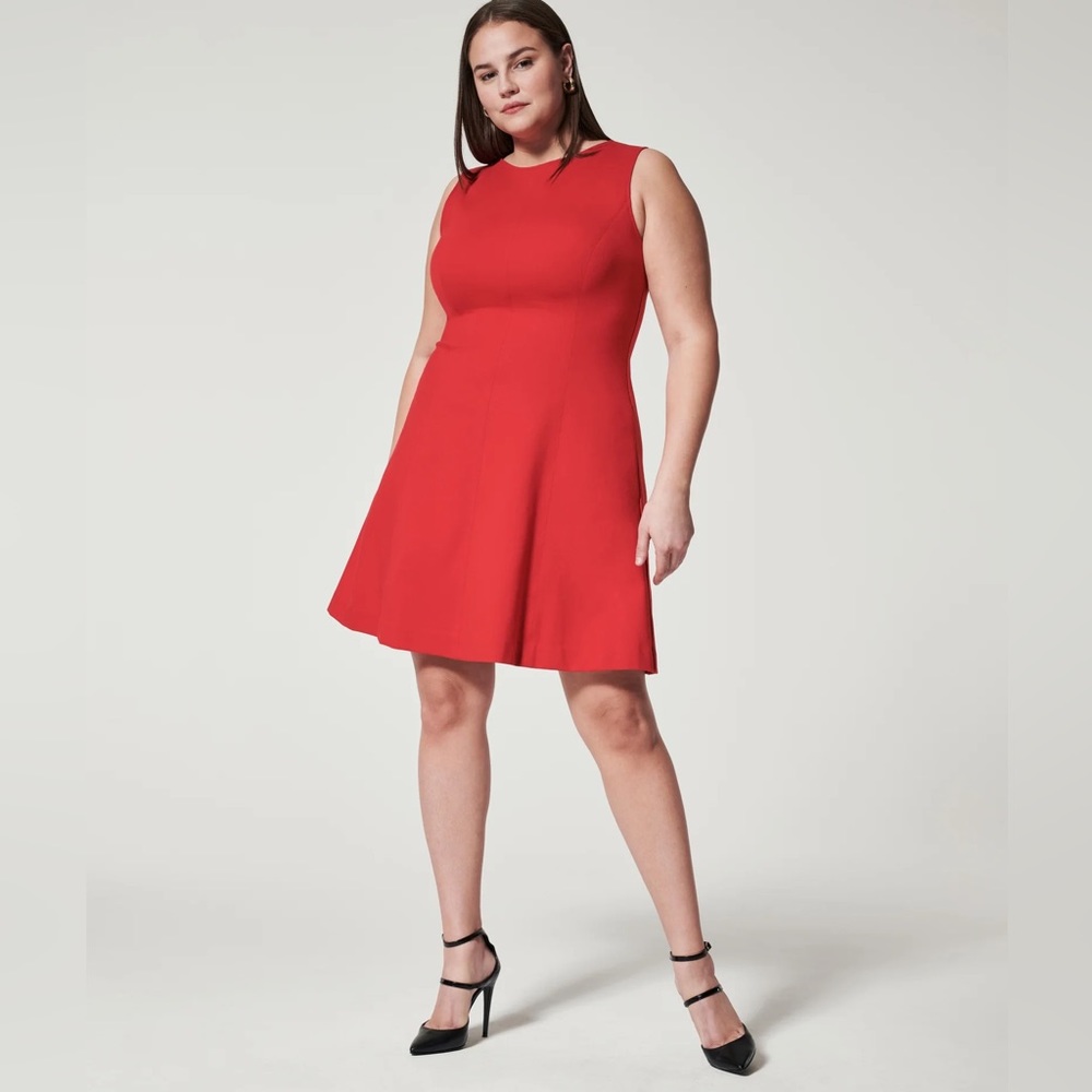 SPANX The Perfect Fit & Flare Dress in Red XL